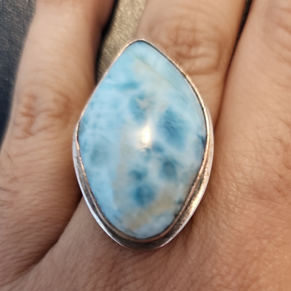 Silver Blue Gemstone Ring